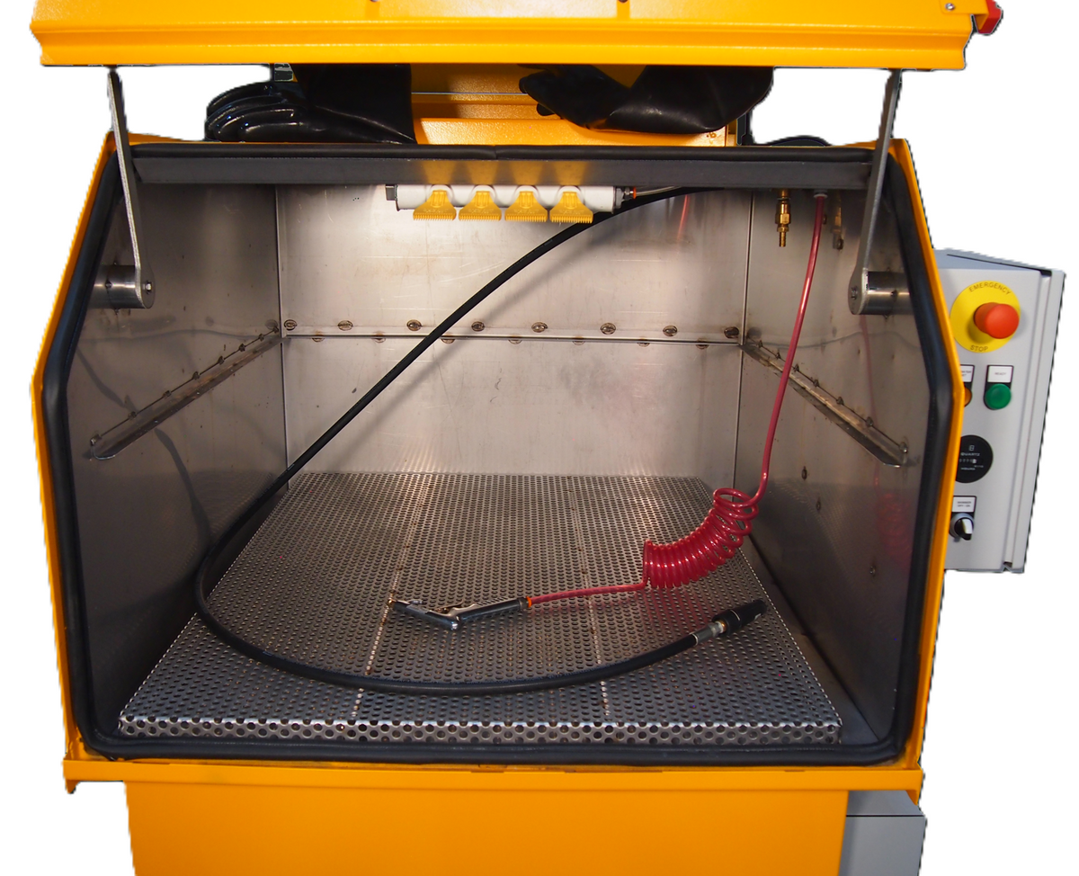 Parts washer cabinet inside