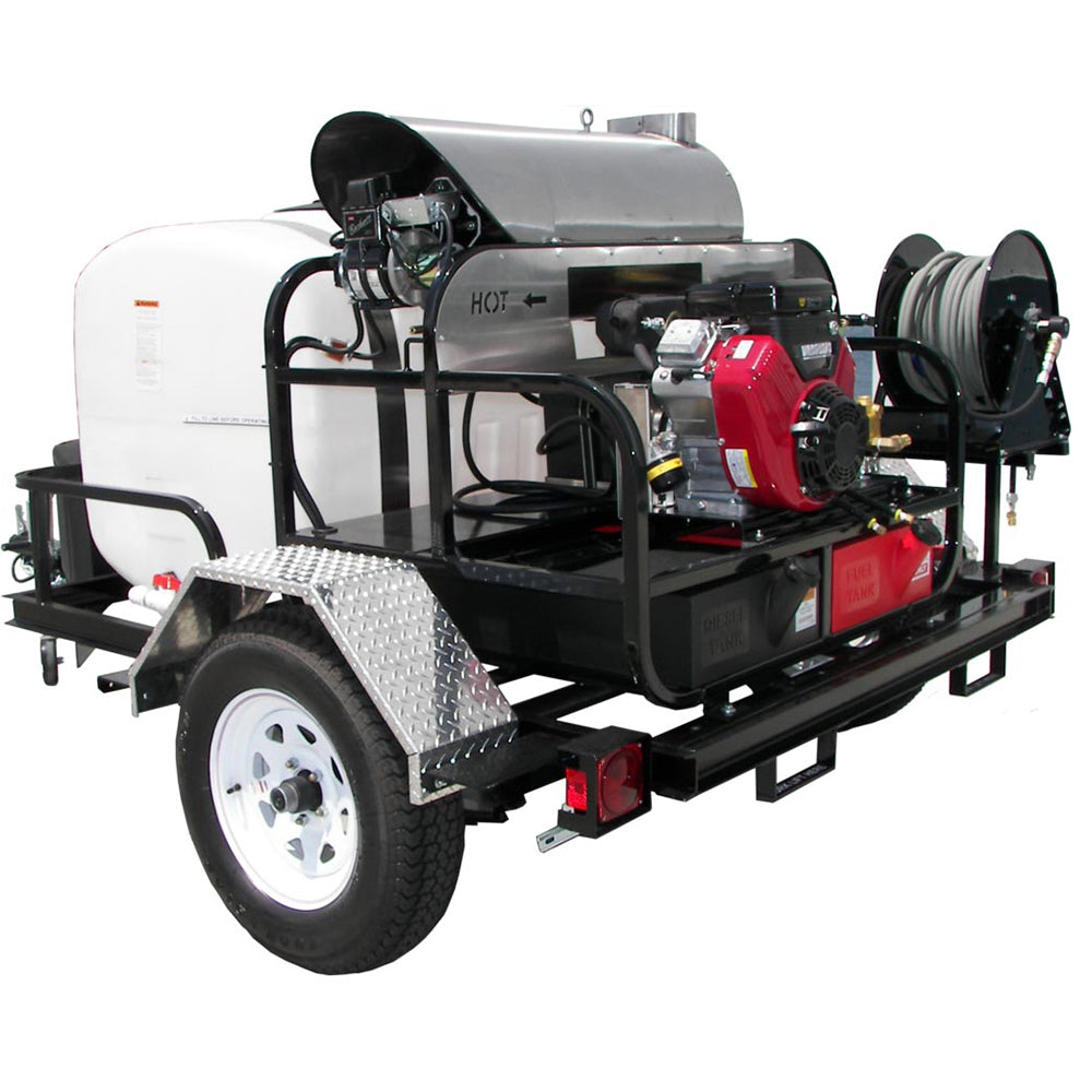 3500 PSI Hot Water Gas Trailer Pressure Washer