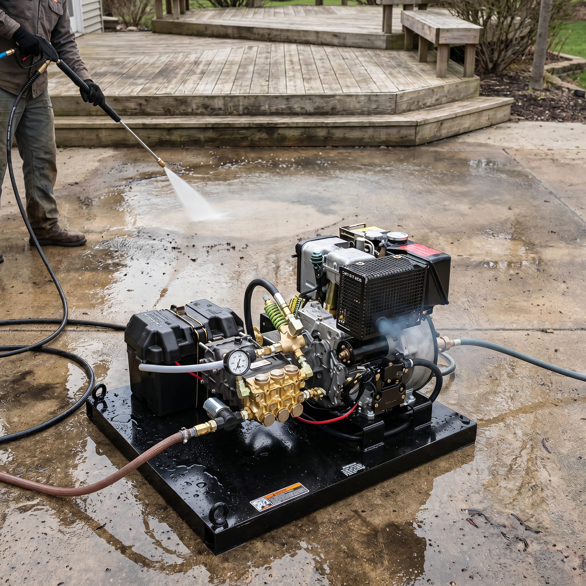 4000 PSI Diesel Skid Mount Pressure Washer