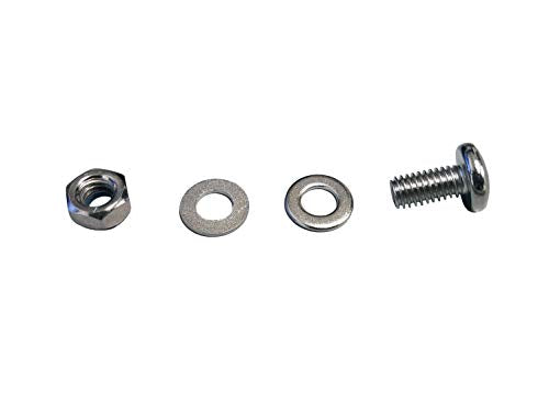 Pressure Washer Hose Reel Kit a metal hex nut, two flat washers, and a pan-head machine screw