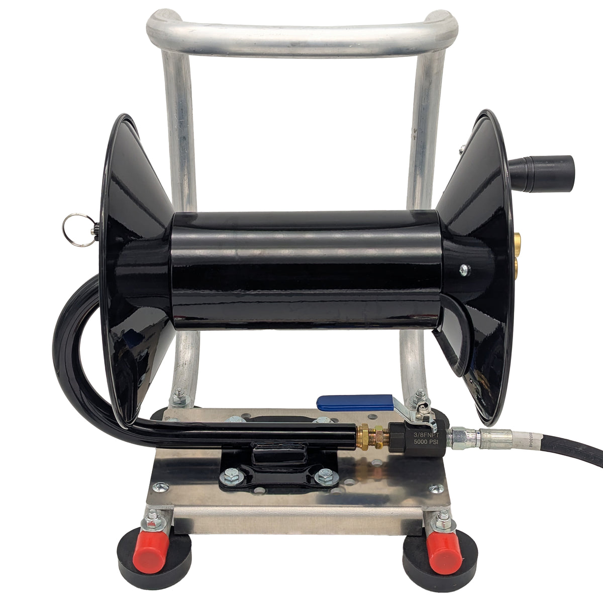 front view of Pressure Washer Hose Reel Kit ball valve