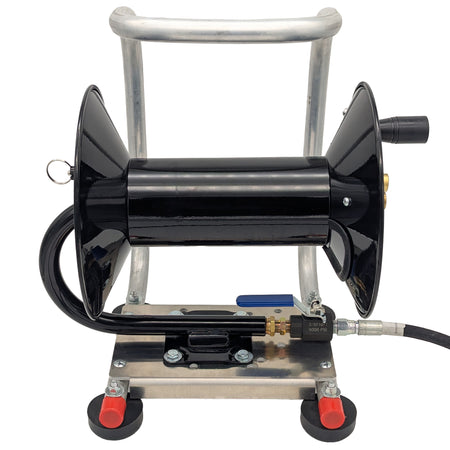 front view of Pressure Washer Hose Reel Kit ball valve