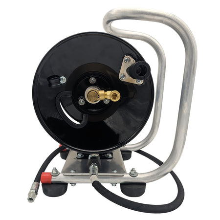 right side view of Pressure Washer Hose Reel Kit ball valve
