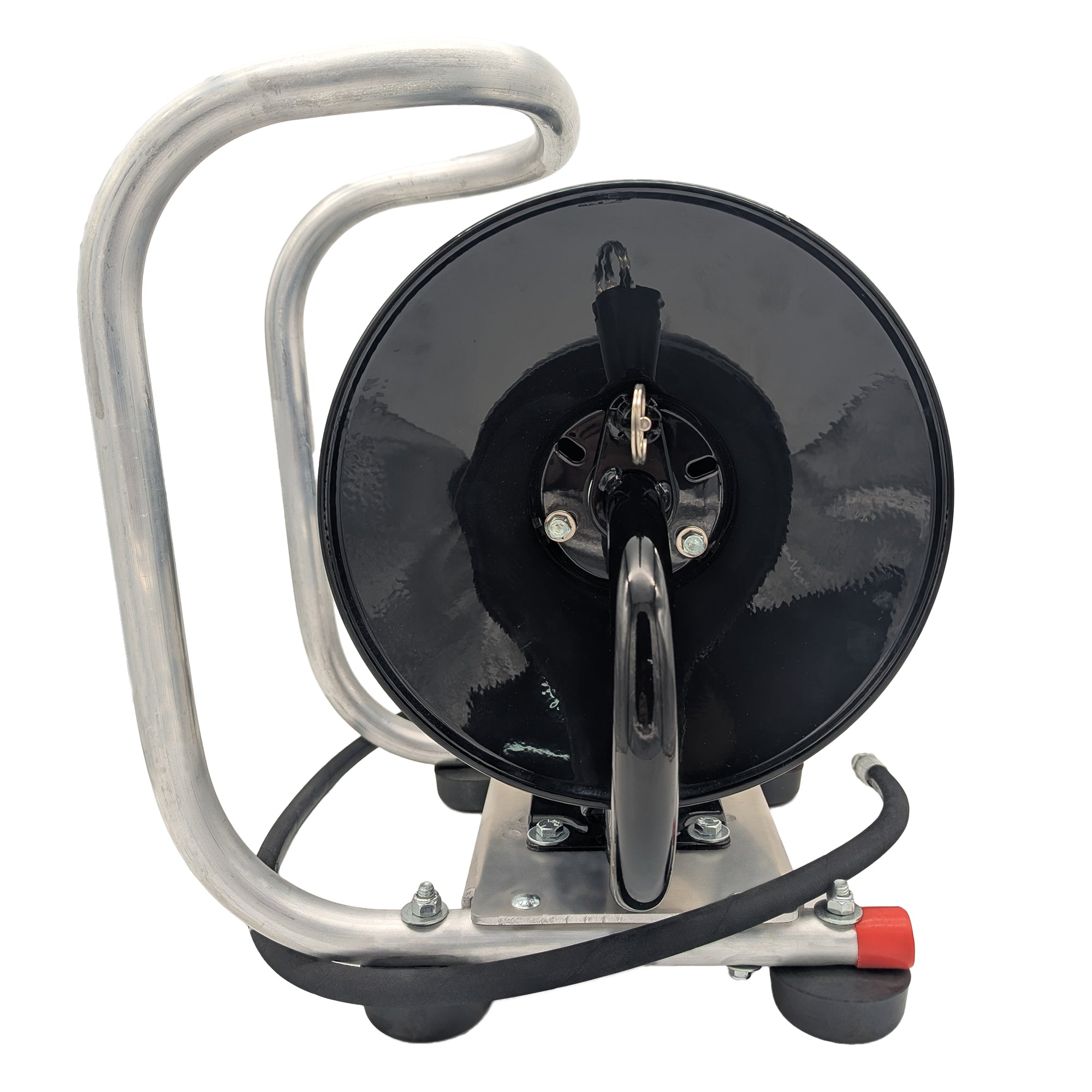 left side view of Pressure Washer Hose Reel Kit ball valve