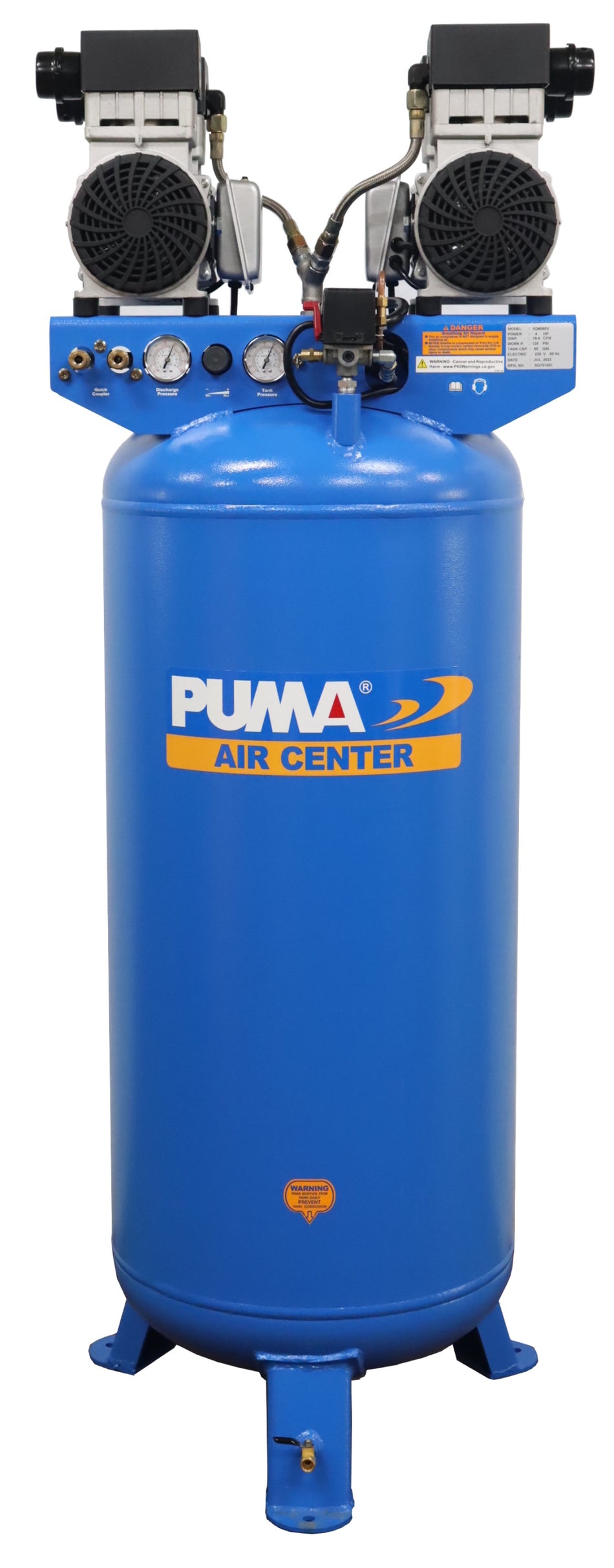 Puma 4 HP Silent 60 Gallon Vertical Air Compressor