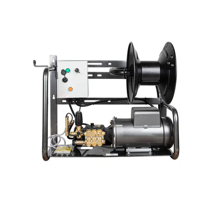 2000 PSI Electric Wall Mount Power Washer 4GPM AR 5HP BALDOR WALL MOUNT HOSE REEL