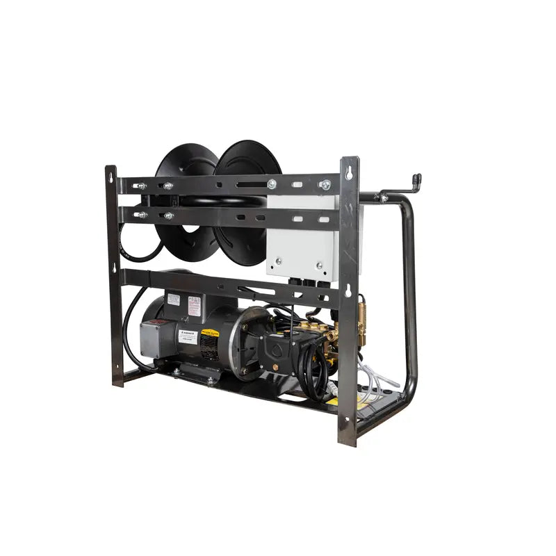 2000 PSI Electric Wall Mount Power Washer 4GPM AR 5HP BALDOR WALL MOUNT HOSE REEL
