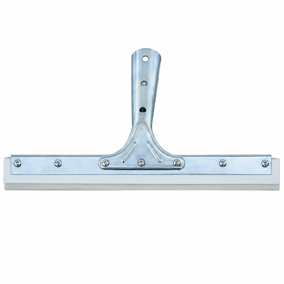 Off-White Steel Frame Window Squeegee – Neoprene & Vinyl Blade, 6"–24"