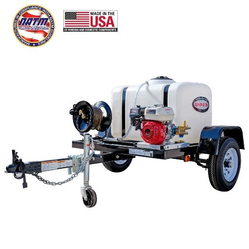 GX200 3200 PSI - 2.8 GPM CAT HONDA 100 GAL COLD TANK TRAILER PRESSURE WASHER