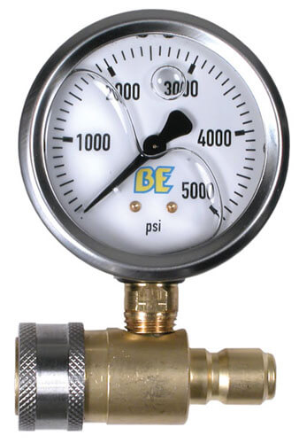 Pressure Washer Gauge Assembly 6000 psi Pressure Gauge 0-6000 psi 3/8" Fittings 